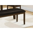 thumbnail image 3 of Monarch Specialties Bench, 48" Rectangular, Dining Room, Entryway, Hallway, Kitchen, Upholstered, Wood, Brown Solid Wood, Brown Leather-look, Transitional, 3 of 4