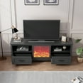 thumbnail image 5 of Poamcn 70.08'' Length TV Stand for Living Room and Bedroom, with 2 Drawers and 4 High-Capacity Storage Compartment, Grey Walnut ;Suitable for fireplace,Black&nbsp;, 5 of 5