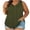 Army Green, variant on Womens Plus Size Tank Sleeveless Summer Vacation Beach V Neck Tops Breathable Comfortable Shirts