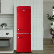 Conserv Appliances Bottom Mount Retro Refrigerator, Red