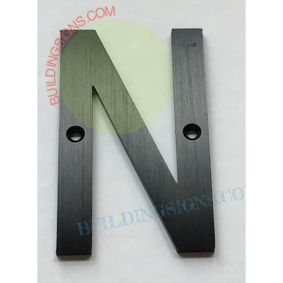 Apartment number N Sign ( Black Aluminium, 3 inch)-Floating Mount Apartment Number sign-The Mont Dom line -ref18722