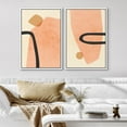 thumbnail image 3 of IDEA4WALL Framed Canvas Print Wall Art Set Modern Abstract Shapes Coral and Black Cozy Neutral Minimal Wall Decorative Bohemian Nordic Zen Artwork for Home Decor - White 24"x36"x2, 3 of 5