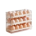 thumbnail image 4 of Refrigerator Egg Holder, Auto-Rolling Egg Storage Container for Fridge Side Door, Space Saving Plastic Egg Tray Organizer for Kitchen Pantry Cabinet and Countertop, Khaki, 4 of 4