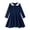 Navy, variant on Winter Toddler Girl Clothes Summer Print Ruffle Long Sleeve Dress (Navy,7-8 Years)
