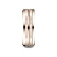thumbnail image 3 of Benchmark� 14k Rose Gold 8mm Comfort-fit Drop Bevel Satin Center Cut Design Wedding Band Ring, 3 of 7