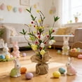 thumbnail image 4 of zhangmingg Easter Egg Desktop Ornament with Base Featuring Foam and Berry Greenery Bonsai Style Decoration for Spring Festive Parties, 4 of 4