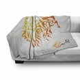 thumbnail image 2 of Astrology Soft Flannel Fleece Throw Blanket, Leo Zodiac Sign on Plain Background Sun Mystic Lion King Self Power Universe Theme, Cozy Plush for Indoor and Outdoor Use, 50" x 60", Orange, by Ambesonne, 2 of 5