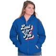thumbnail image 3 of American Land of the Free Patriotic Zip Up Hoodie Men's Women's Brisco Brands S, 3 of 6