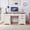 White, variant on Haooyeah Farmhouse Executive Desk 60", Wood Office Desk with Drawers, File Cabinet, Charging Station, Blue