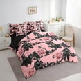 thumbnail image 3 of Castle Fairy Pink Floral Rose Twin Bedding Sets 7-Piece for Children Teens Adults,Kawaii Black Ribbon Bow Bedding Comforter Set Microfiber,Bohemian Damask Breathable Sheet Sets, 3 of 8