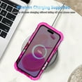 thumbnail image 5 of CASEFIV for iPhone 15 Pro Case,Glow in The Dark Three Layer Heavy Duty Shockproof Protective Case for iPhone 15 Pro 6.1 inch,Pink Rose, 5 of 8