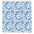 thumbnail image 3 of Ambesonne Paisley Shower Curtain, Sketch Flower and Flake, 69"Wx70"L, White and Blue, 3 of 3