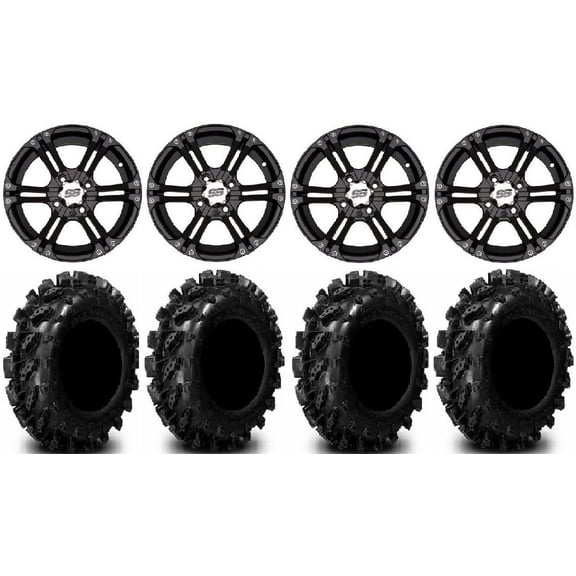 ITP SS212 12" Wheels Black 29.5" Swamp Lite Tires Honda Foreman Rancher SRA