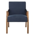 thumbnail image 2 of SAFAVIEH Olyvar Modern Style Wood Arm Accent Chair, Navy, 2 of 7