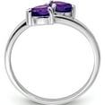 thumbnail image 2 of Sterling Silver Rhodium Amethyst & Diamond Heart Ring (Size 7) Made In India qdx425-7, 2 of 5