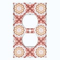 thumbnail image 2 of Metal Light Switch Plate Cover Mandala Orange Gray Floral Pattern Damask MDL105, 2 of 13