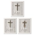 thumbnail image 2 of Gango Home Decor Contemporary Words for Worship Faith, Hope & Love on Wood; Three 11x14in Art Prints in White Frames, 2 of 7