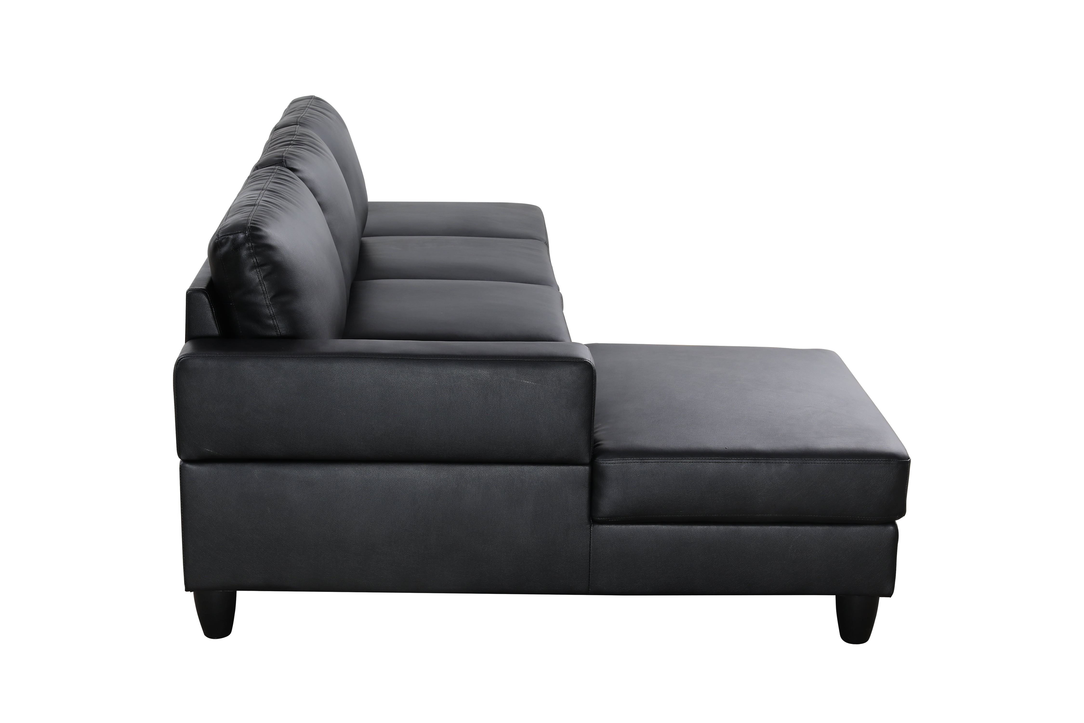 MAYEERTY Superior Black Semi-PU Modern Adult Couch Living Room Sofa Set