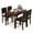 Brown, variant on Gymax 5 PCS Dining Table Set for 4 w/Rubber Wood Legs Upholstered Seat Padded Backrest Brown