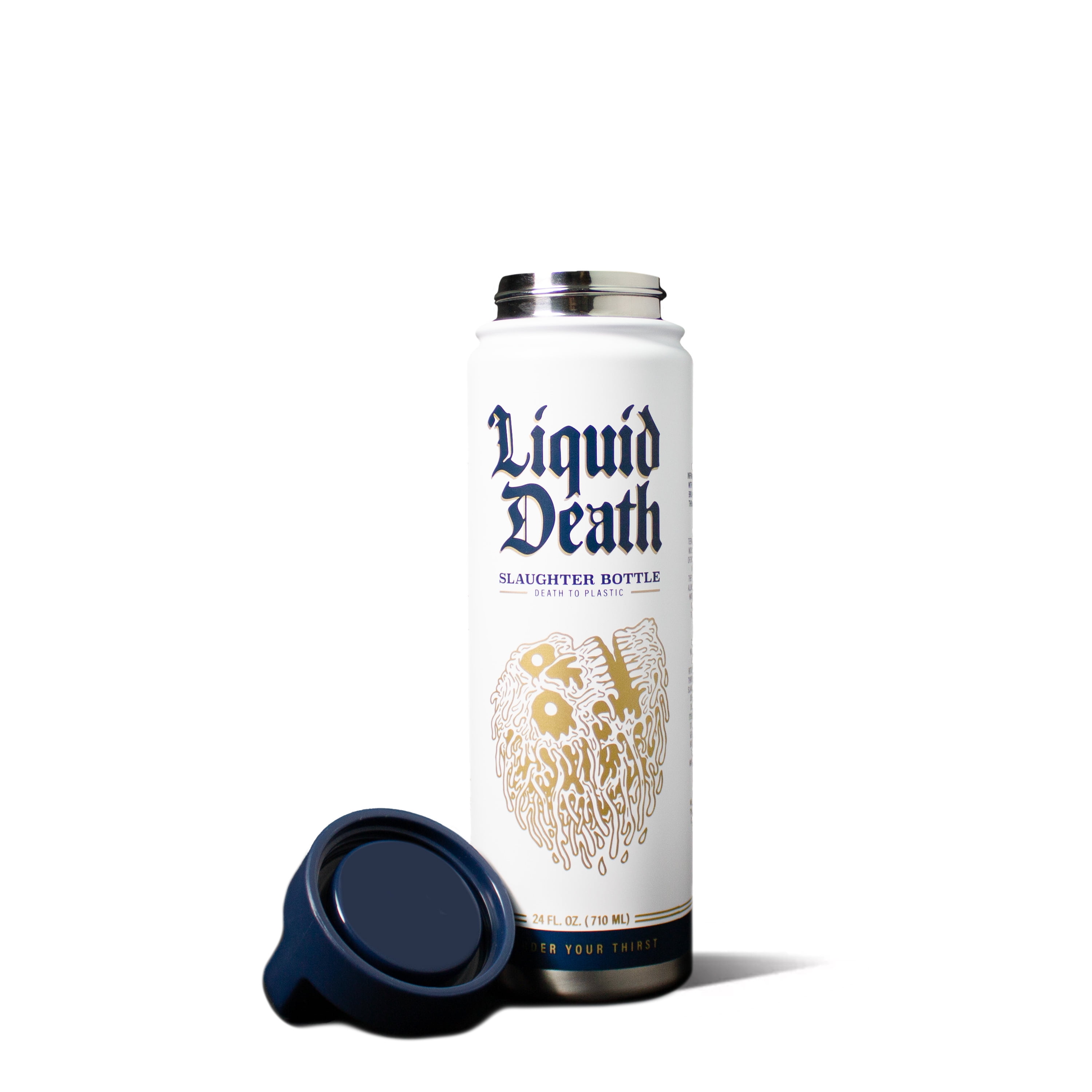 Liquid Death Reusable Slaughter Water Bottle, Black - 24oz