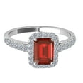thumbnail image 2 of Aonejewelry 2.50 Ct. Ttw Diamond and Emerald Shaped Garnet Ring in 10K White Gold, 2 of 4