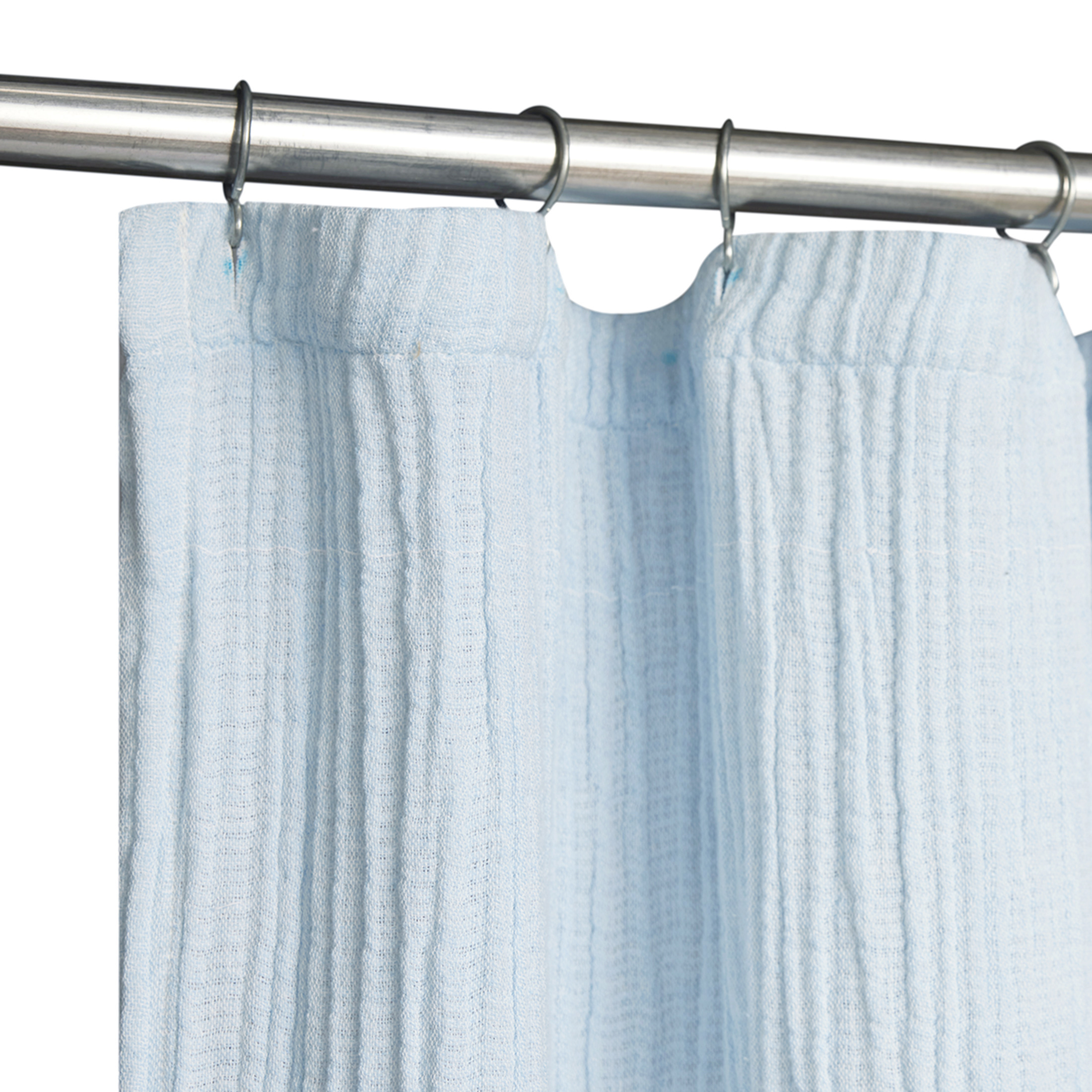 Beautiful Hydrangea Blue Scallop Gauze Shower Curtain by Drew Barrymore, Cotton, 72" x 72"