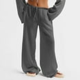 thumbnail image 2 of Womens Linen Pants Wide Leg Loose Cotton Swimsuit Coverups Summer Pants Beach Vacation Outfits Dark Gray S, 2 of 4