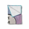 thumbnail image 2 of Live Laugh Love Soft Flannel Fleece Blanket, Pop Art Comic Book Style Halftone Dots Backdrop Retro Speech Balloon Text, Cozy Plush for Indoor and Outdoor Use, 50" x 70", Multicolor, by Ambesonne, 2 of 6