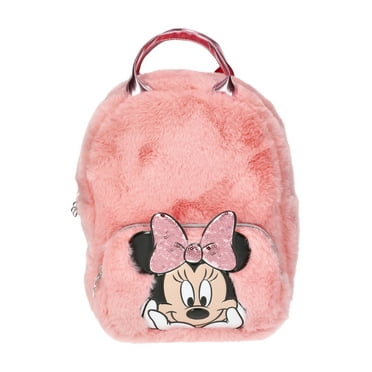 Minnie Mouse Girls Faux Fur Mini Backpack, Pink