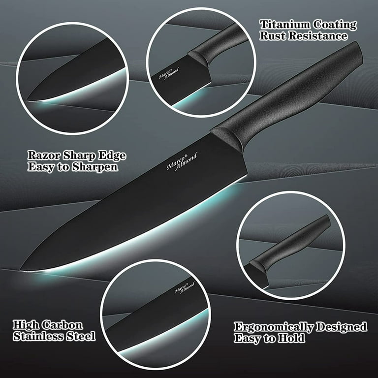 iD3 BLACK SAMURAI 8 in. Stainless Steel Full Tang Chef's Knife