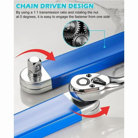 Multi-purpose Ratchet Extension Wrench Set, 1/2", 1/4", and 3/8" Sockets, Perfect for Tight Space Applications