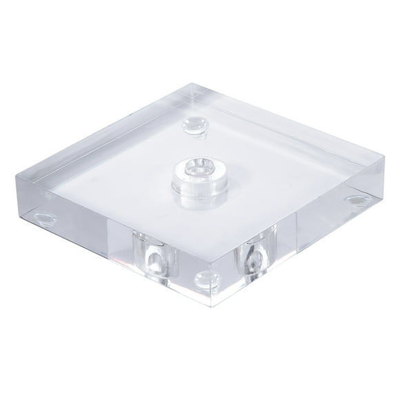 B&P Lamp® 5 Inch Diameter Clear Square Acrylic Footed Lamp Base