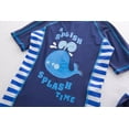 thumbnail image 4 of Kid Boys Chic Animals Printed One-Piece Rash Guard with Sun Hat 2pcs Swimsuit Pool Swimwear Beach Bathing Suit (Blue Wheel, 6), 4 of 4