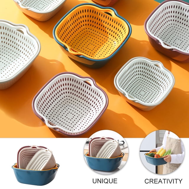 AURARMLET 6Ud Cesta Multifuncional Para Y Guardar Verduras Con De Doble Capa
