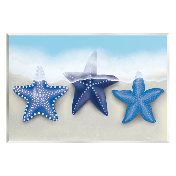 Mixed Blue Starfish Shoreline Animals & Insects Graphic Art Unframed Art Print Wall Art