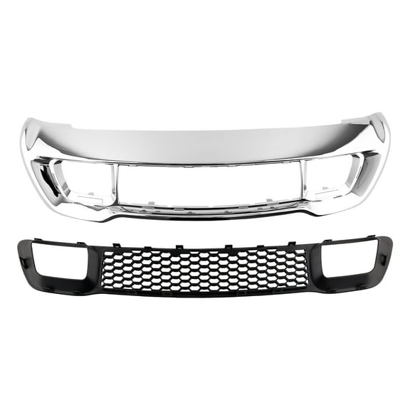maXpeedingrods Pair Chrome Bumper Grill Bezel & Bumper Grille for Jeep Grand Cherokee 2014-2016