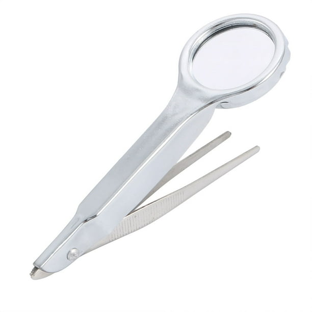 Handheld Magnifier Magnifying Glass Illuminated Magnifier 10X w Tweezer ...