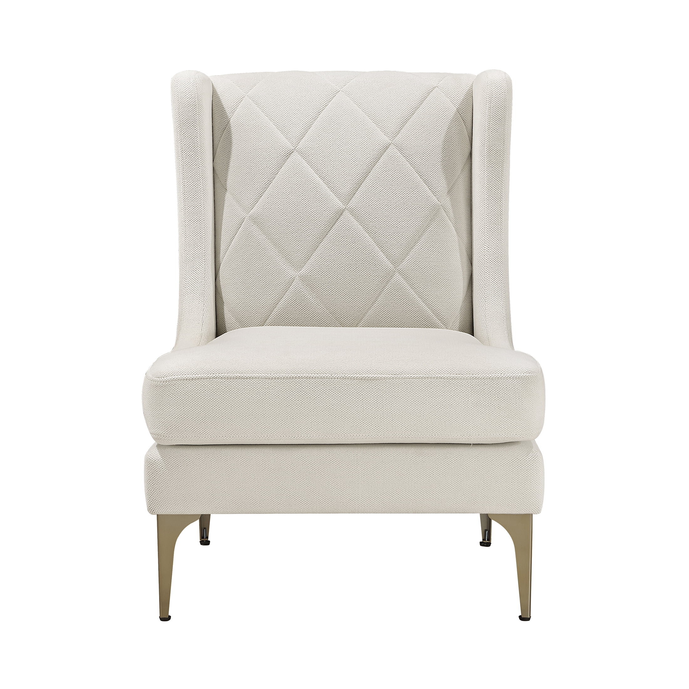 OakvillePark Emberhollow Chenille Wingback Accent Chair with Metal Legs, Taupe