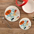 thumbnail image 5 of SKYSONIC Summer Goldfish Japanese Pot Holders Trivets, 2 Pcs Heat Resistant Trivets,Cartoon Brook Cotton Thread Weave Mats for Hot Pads Pans Pot Bowl Teapot for Kitchen Decor, 5 of 7