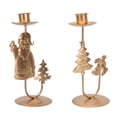 thumbnail image 2 of 2pcs Retro Christmas Ornament Creative Candle Stand Festival Candlestick Golden, 2 of 8