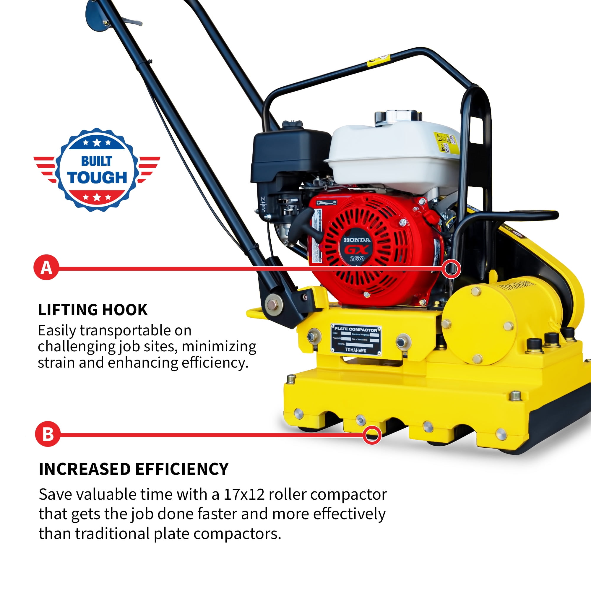 Tomahawk Power 5.5 HP Honda Paver Roller Compactor 17x12 for India | Ubuy