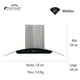 thumbnail image 4 of Campana de Cocina Ecocinare 90cm de pared Acero Inoxidable y Vidrio Templado, 4 of 4