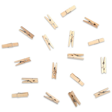 Photo Display Clips DII Home Traditions Floating Photo Display DIY Photo Collage Set with Twine Clothesline, Natural Wood Wall Mounts, and 30 Wooden Clothespin Clips for Hanging Photos, Prints, and Art - Rustic Gray ()