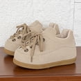 thumbnail image 3 of Men's Chunky Platform Sneakers - Mid-Top Lace-Up with Thick Cushioned Sole, Round Toe Style - Year-Round Versatile Sneakers (Neutral Color) & for Casual Athletic Wear Suitable for Outdoor, Daily, 3 of 9