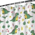 thumbnail image 3 of White Green Dinosaurs Floral Pattern Shower Curtain 84"x72" ,Bathroom Decorative Shower Curtains Set with 12 Hooks,Modern Waterproof Washable Shower Curtain, 3 of 6