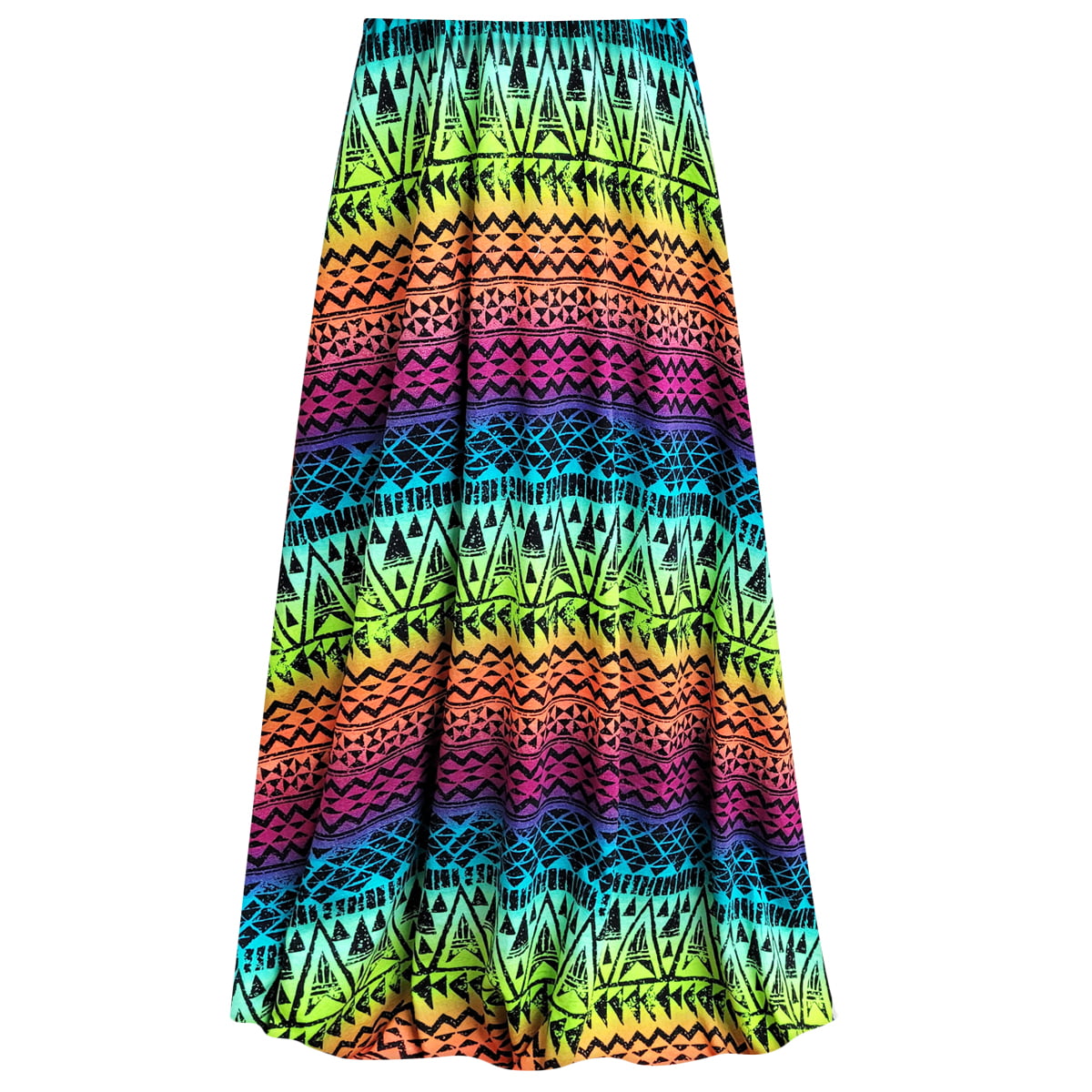 Plus size 2x Women's Boho Skirt - Elastic Waist Maxi Skirt Colorful  Abstract Ethnic Print A-Line - Walmart.com