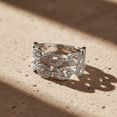 thumbnail image 3 of SilverCloseOut White Gold Over Sterling Silver Wide Cz Chain Link Ring, 3 of 7