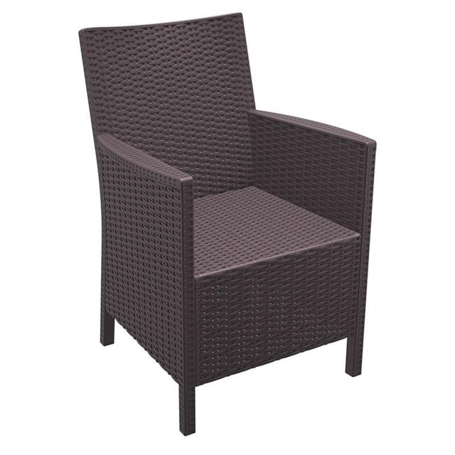 Compamia California Resin Wickerlook Patio Chair in Brown