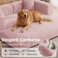 thumbnail image 3 of DILORA Convertible Sleeper Sofa Bed,Compressed Floor Boneless Couch,Modular Modern Corduroy Sofa for Living Room Bedroom,Easy Assembly(Pink)78.8'', 3 of 9