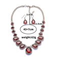 thumbnail image 3 of Gargantillas de cristal de gota de agua roja transparente para mujer, joyería Ind--red-Código de modelo 9060 rojo, 3 of 5